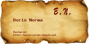 Boris Norma névjegykártya